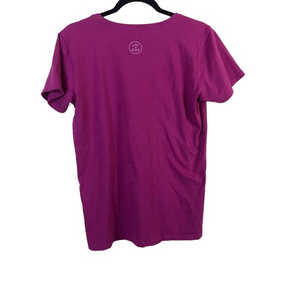 Life Is Good M T Shirt Short Sleeve V Neck Pullover Pink Logo All Together Now - Picture 5 of 5